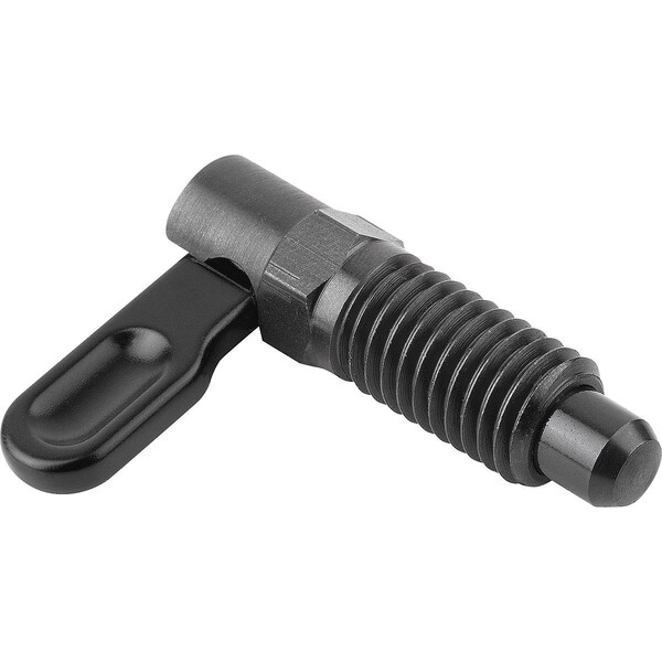 Cam-Action Indexing Plung W. Stop, Left, D=8, M12, Form:C, Steel